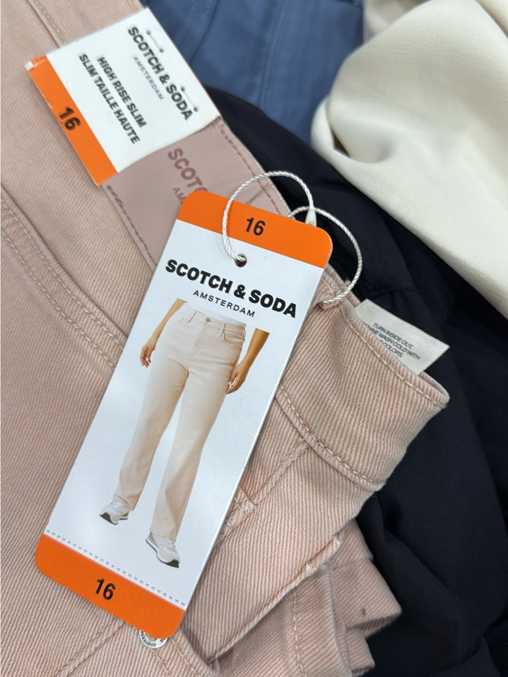 Scotch & Soda Blush Pink High-Rise Slim Jeans